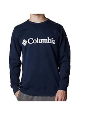 Columbia Pullover Sweatshirt Navy Blue Spellout Men's Size Medium Crewneck